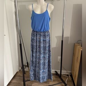 Blue Spaghetti Strap Maxi Dress size M